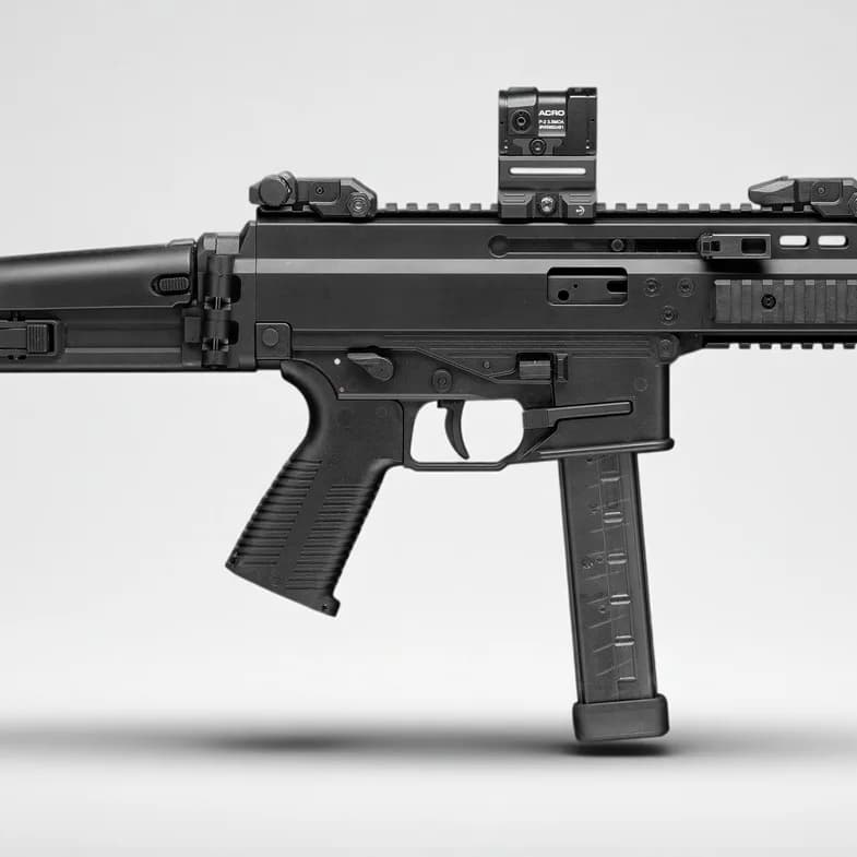 B&T APC9 Sport DE 9mm Luger Selbstladebüchse mit Aimpoint Micro T1, Hauptansicht (Herstellerbild)