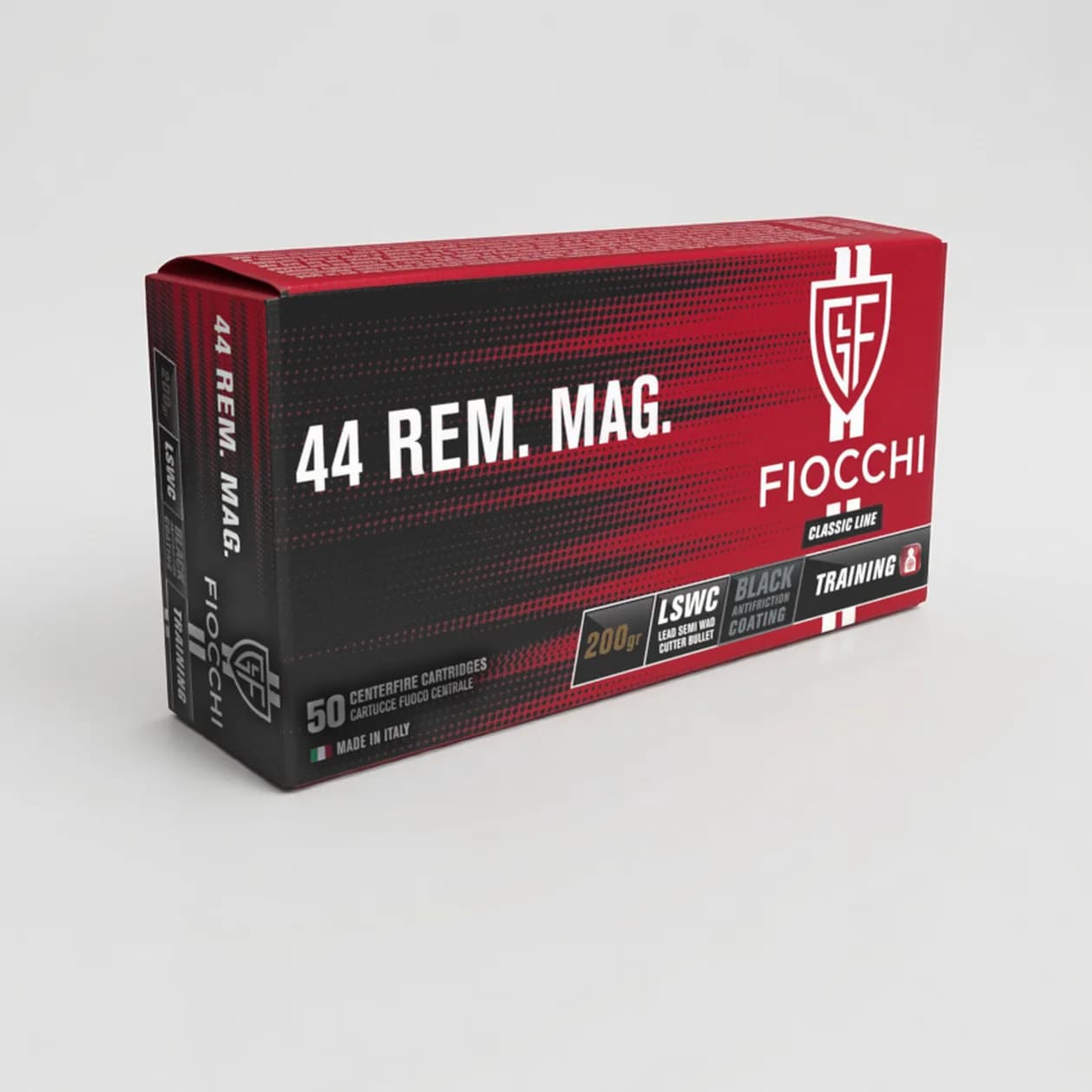 Fiocchi .44 Rem. Magnum LSWC TFL 200 grs Revolverpatronen, 50 Schuss, Hauptansicht (Herstellerbild)