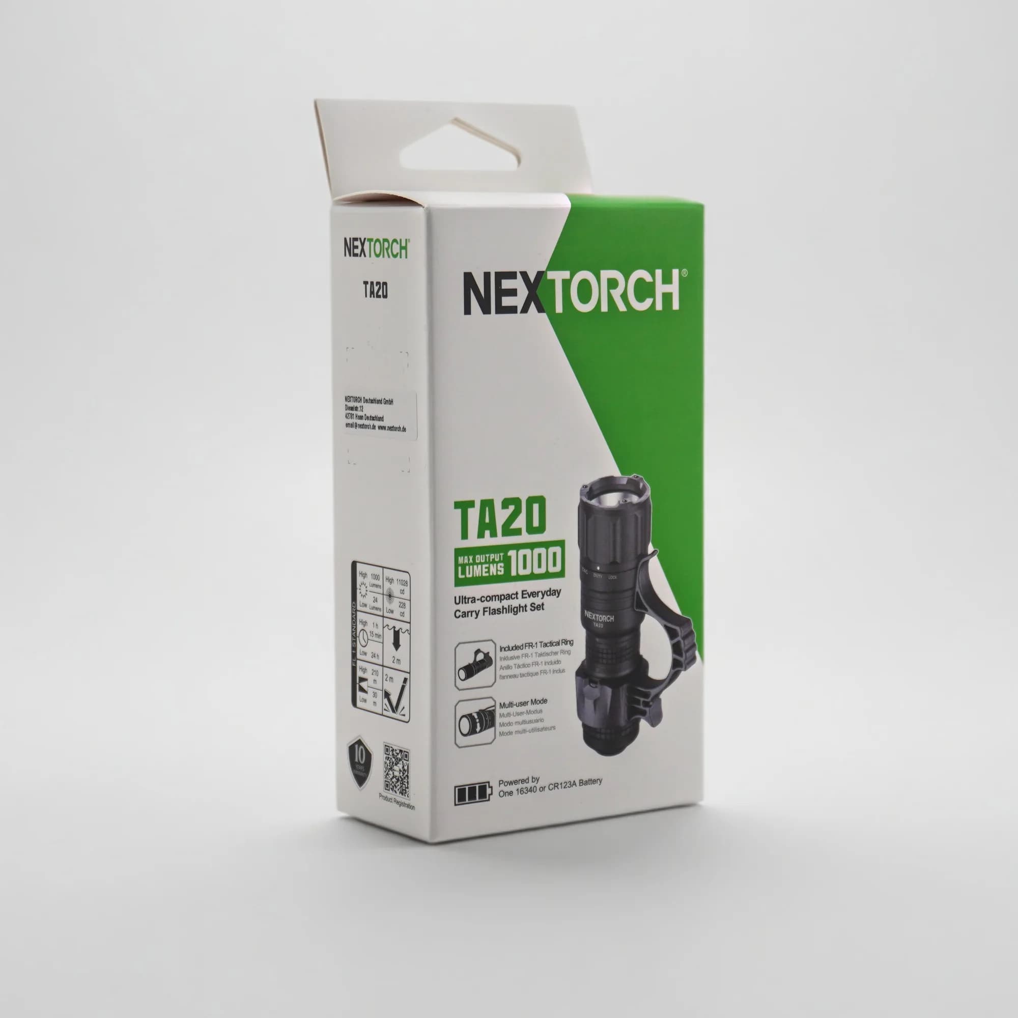 Nextorch TA20 Set taktische Taschenlampe 1000 Lumen mit FR-1 Ring, Hauptansicht