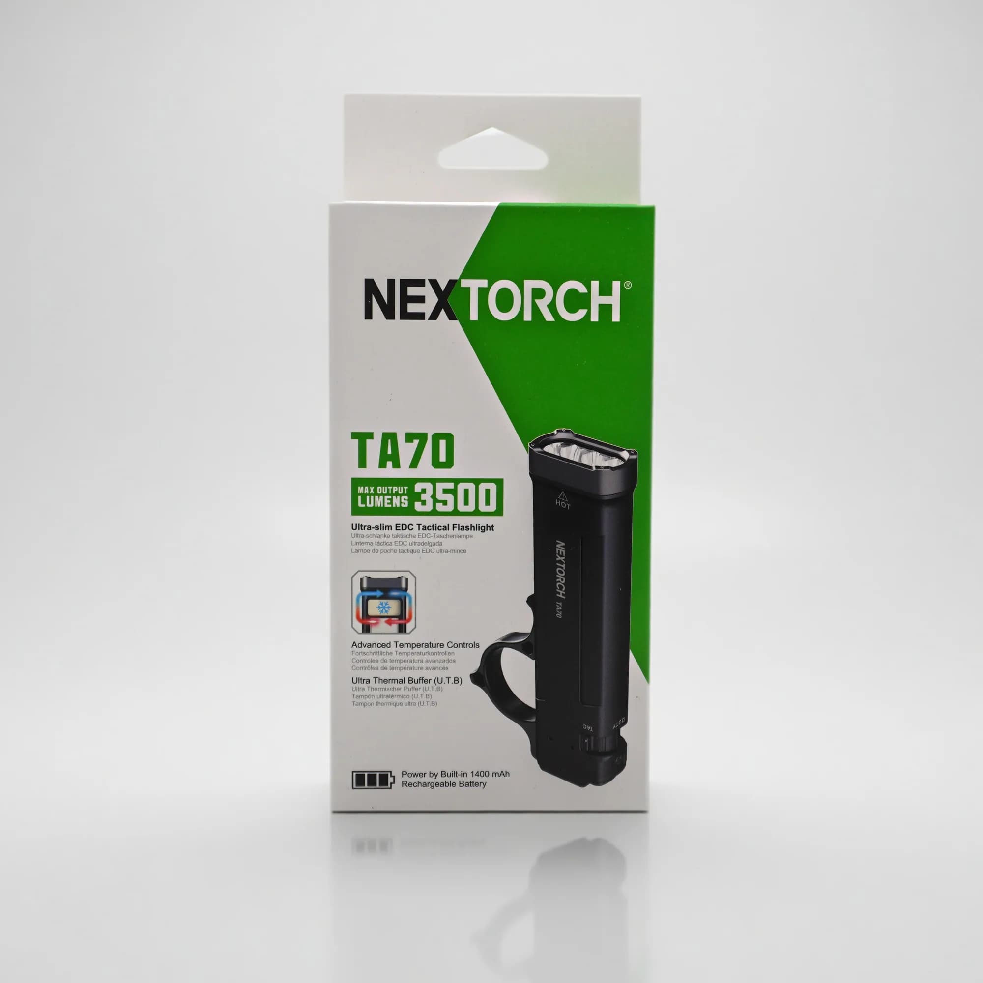 Nextorch TA70 flache taktische Taschenlampe 3500 Lumen, USB-C, Hauptansicht