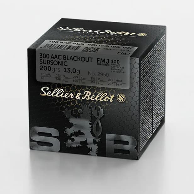 Sellier & Bellot .300 Blackout Vollmantel Subsonic 200 grs, 100 Schuss, Hauptansicht (Herstellerbild)
